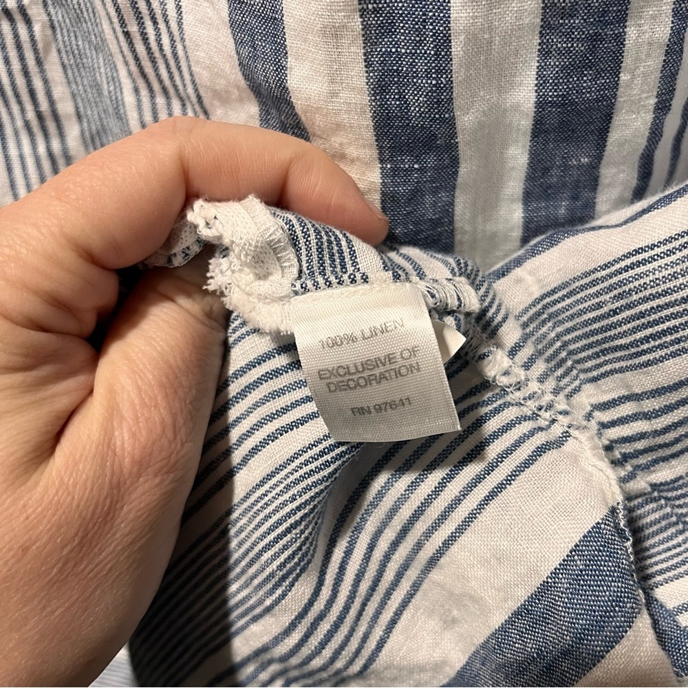 J. Jill Love Linen Blue and White Striped Tank Top Medium Beachy - Picture 5 of 8